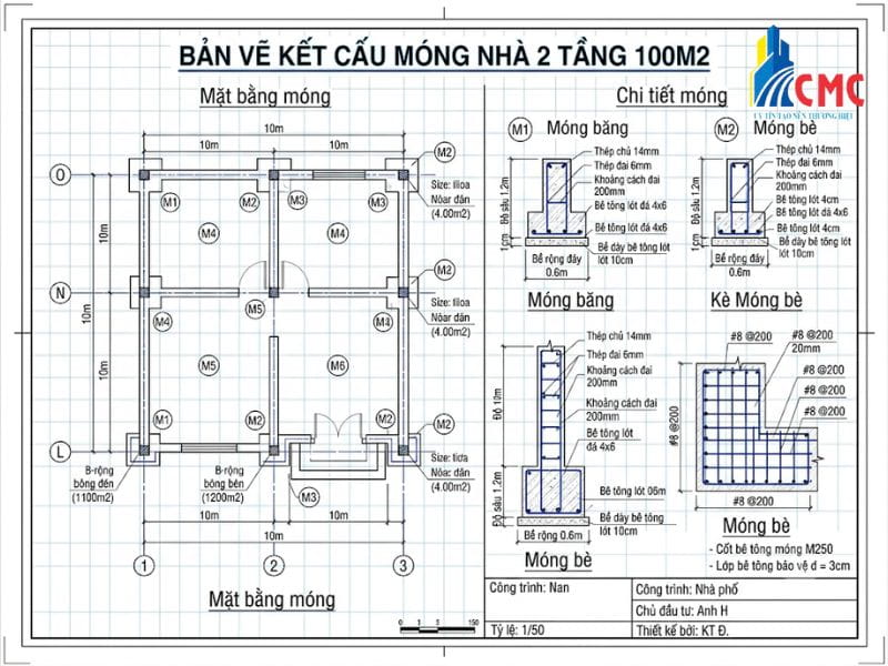 Cách tính đá xây dựng cho nhà 2 tầng 100m2